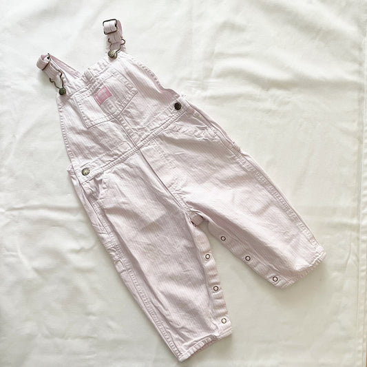 OshKosh Pale Pink Stripe Overalls