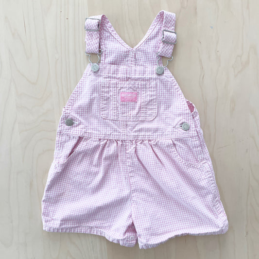 OshKosh Pink Gingham Shortalls - Yellow Clover Vintage Kids Clothes