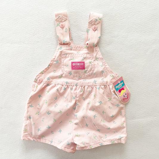 OshKosh Floral Bow Back Shortalls - Yellow Clover Vintage Kids Clothes