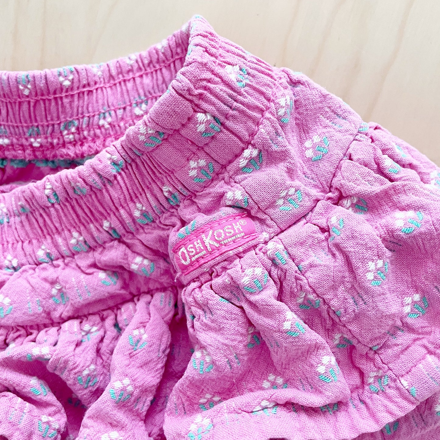 OshKosh Flower Woven Tiered Skirt - Yellow Clover Vintage Kids Clothes