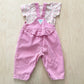 OshKosh Pink Cord Ruffle Back Overalls with Bodysuit - Yellow Clover Vintage Kids Clothes