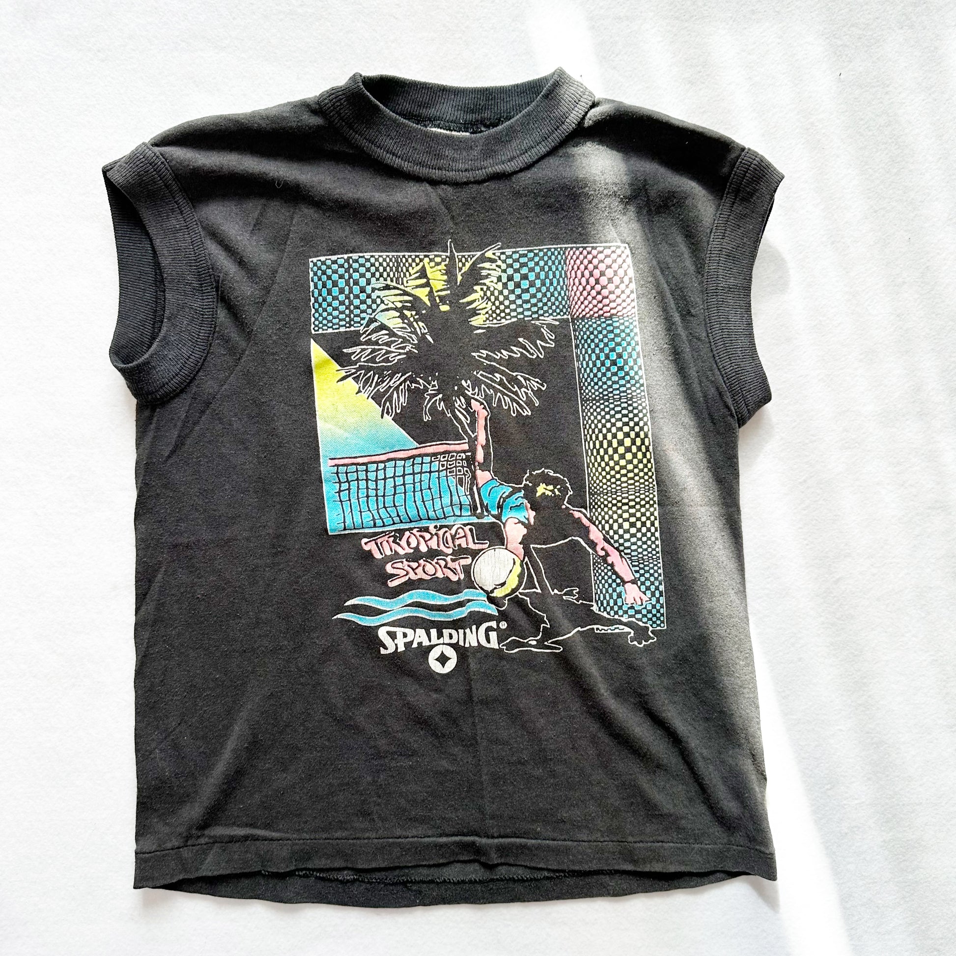 Spalding Volleyball Tank Top - Yellow Clover Vintage Kids Clothes