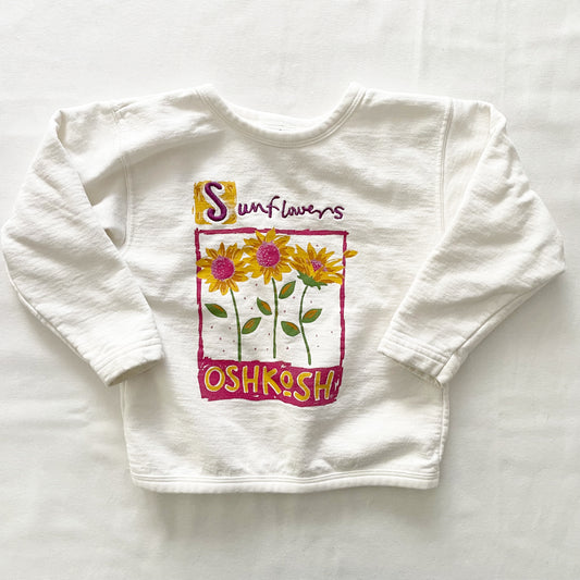 OshKosh Sunflowers Graphic Sweatshirt - Yellow Clover Vintage Kids Clothes