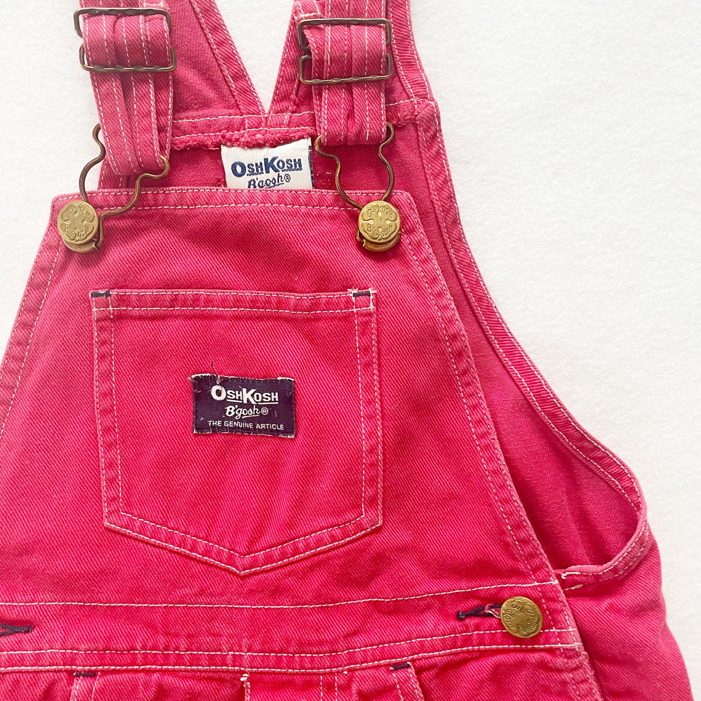 OshKosh Red Overalls - Yellow Clover Vintage Kids Clothes