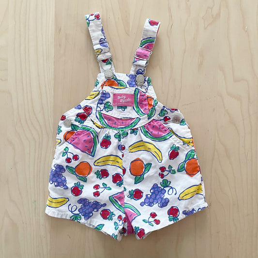 Baby B’gosh Fruit Print Shortalls - Yellow Clover Vintage Kids Clothes