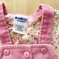 OshKosh Pink Cord Ruffle Back Overalls with Bodysuit - Yellow Clover Vintage Kids Clothes