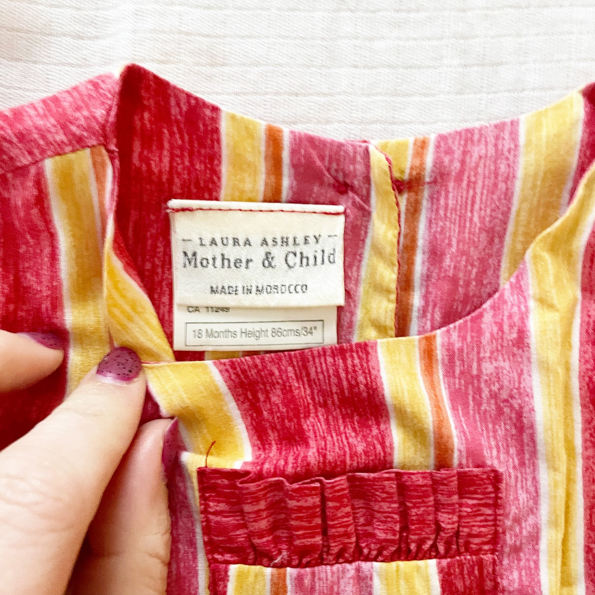 Laura Ashley Striped Romper - Yellow Clover Vintage Kids Clothes
