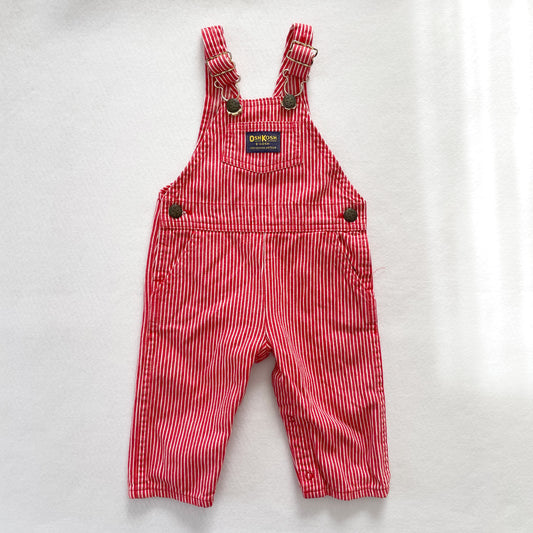 OshKosh Red Hickory Stripe Overalls