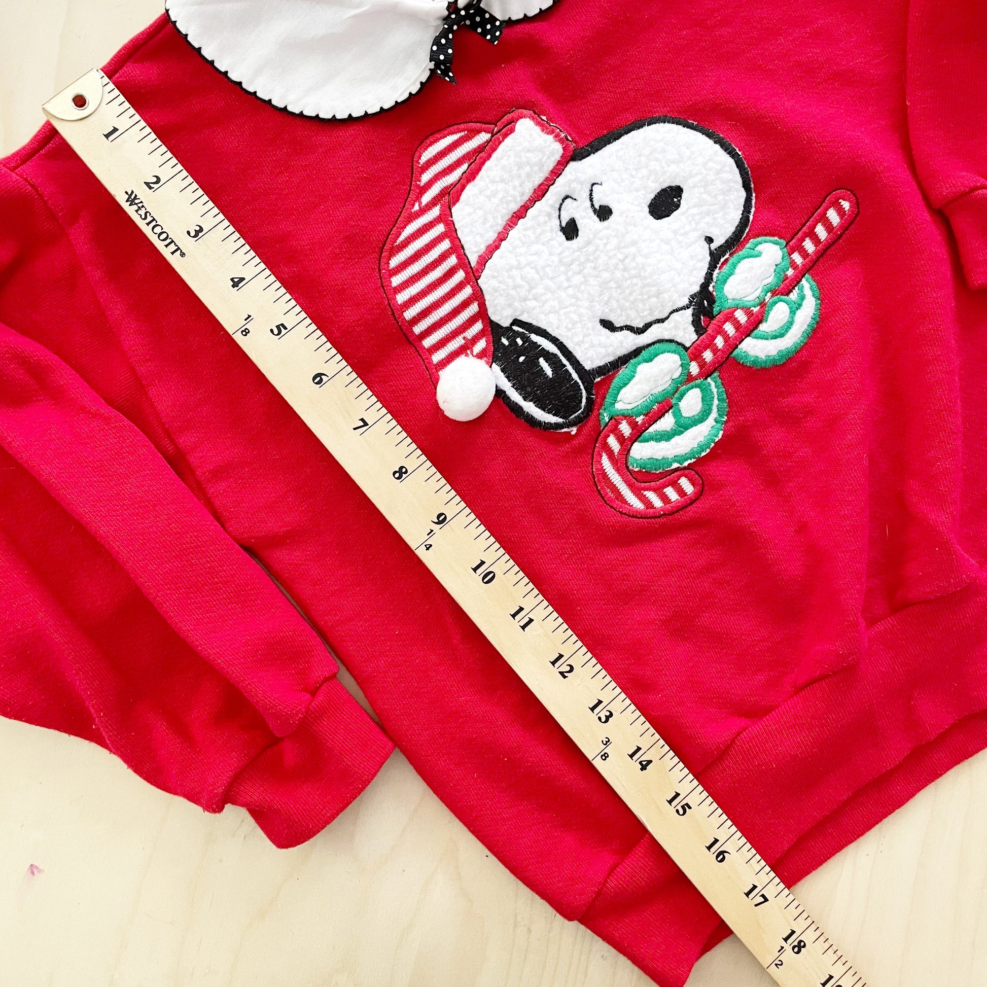 Snoopy Holiday Collared Sweatshirt - Yellow Clover Vintage Kids Clothes