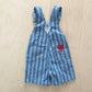 OshKosh Chambray Stripe Shortalls with Embossed Back - Yellow Clover Vintage Kids Clothes