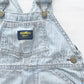 OshKosh Light Wash Hickory Stripe Shortalls - Yellow Clover Vintage Kids Clothes