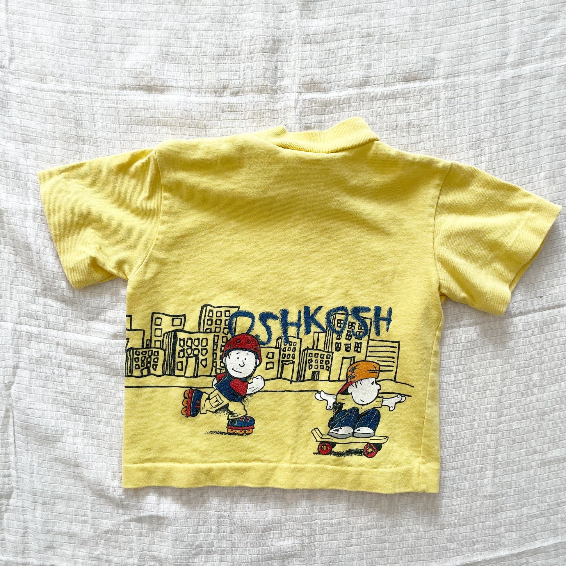 OshKosh City Kids Graphic Tee - Yellow Clover Vintage Kids Clothes