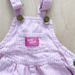 OshKosh Scoop Cut Pink Engineer Stripe Overalls