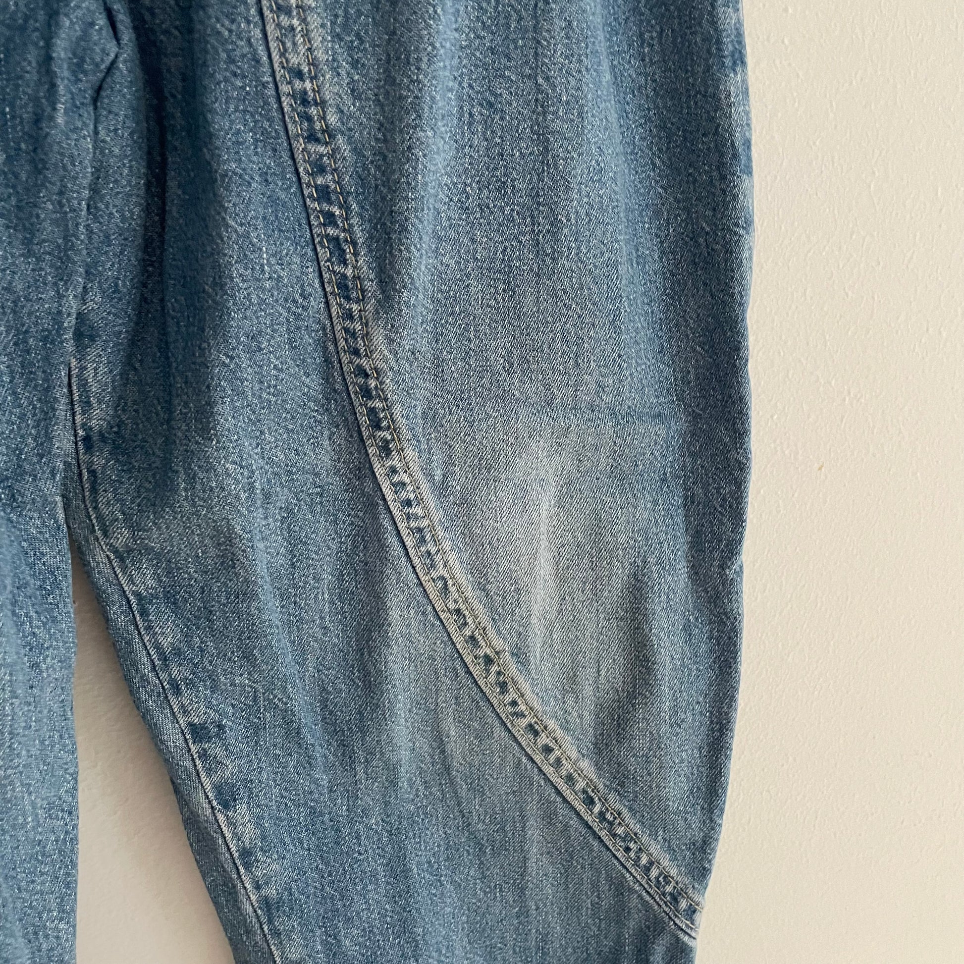 OshKosh Lighter Wash Denim Bubble Overalls - Yellow Clover Vintage Kids Clothes
