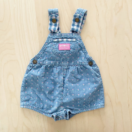 OshKosh Floral Woven Bow Back Bubble Romper