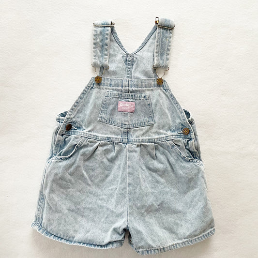 OshKosh Light Wash Denim Shortalls - Yellow Clover Vintage Kids Clothes