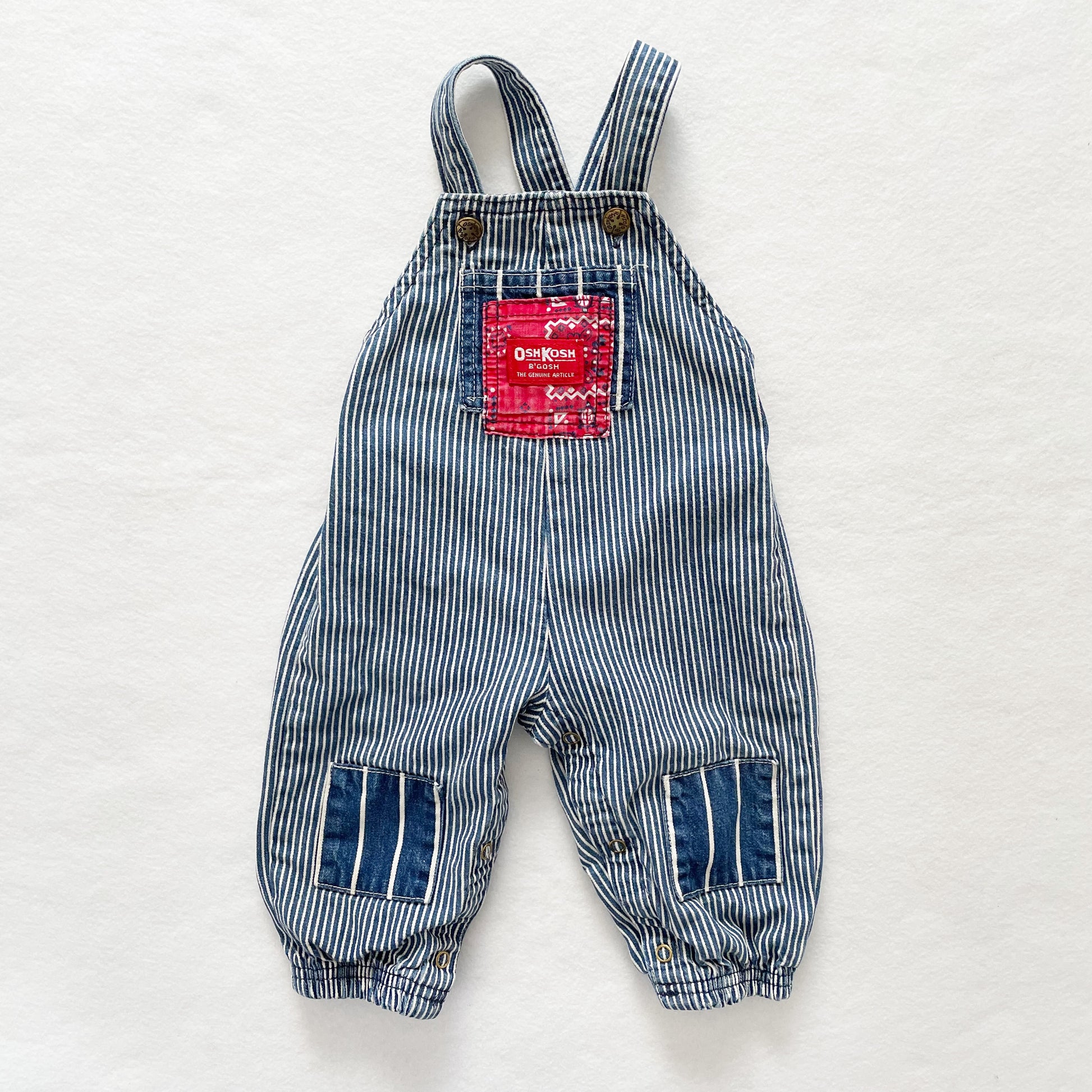 OshKosh Bandana Striped Overalls - Yellow Clover Vintage Kids Clothes