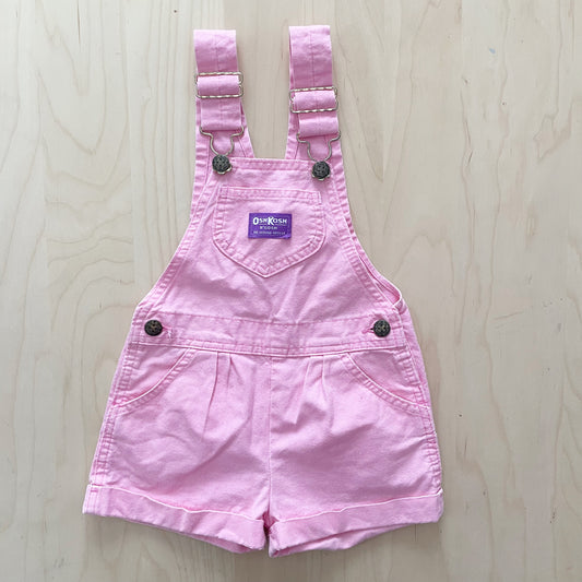 OshKosh Light Pink Purple Label Shortalls - Yellow Clover Vintage Kids Clothes