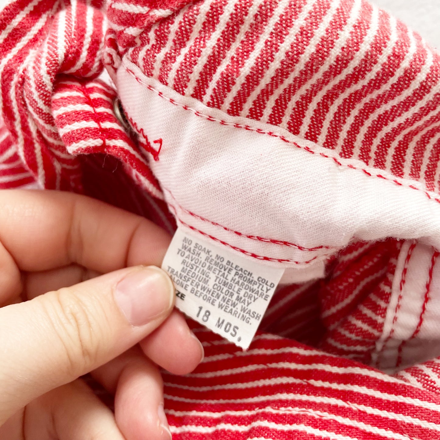 OshKosh Red Hickory Stripe Overalls