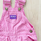OshKosh Bubble Gum Pink Overalls - Yellow Clover Vintage Kids Clothes