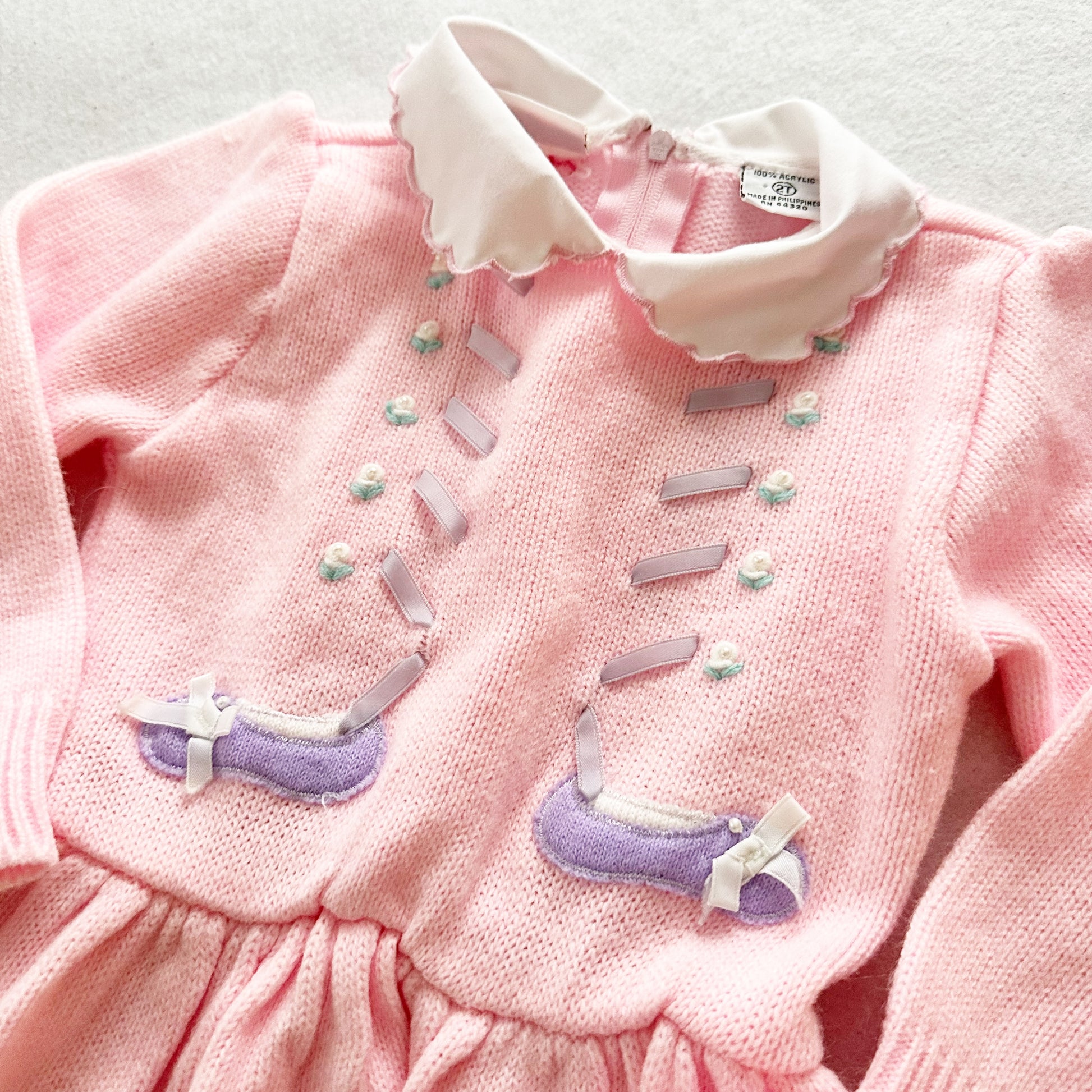 Piccolo Ballet Sweater Tunic - Yellow Clover Vintage Kids Clothes