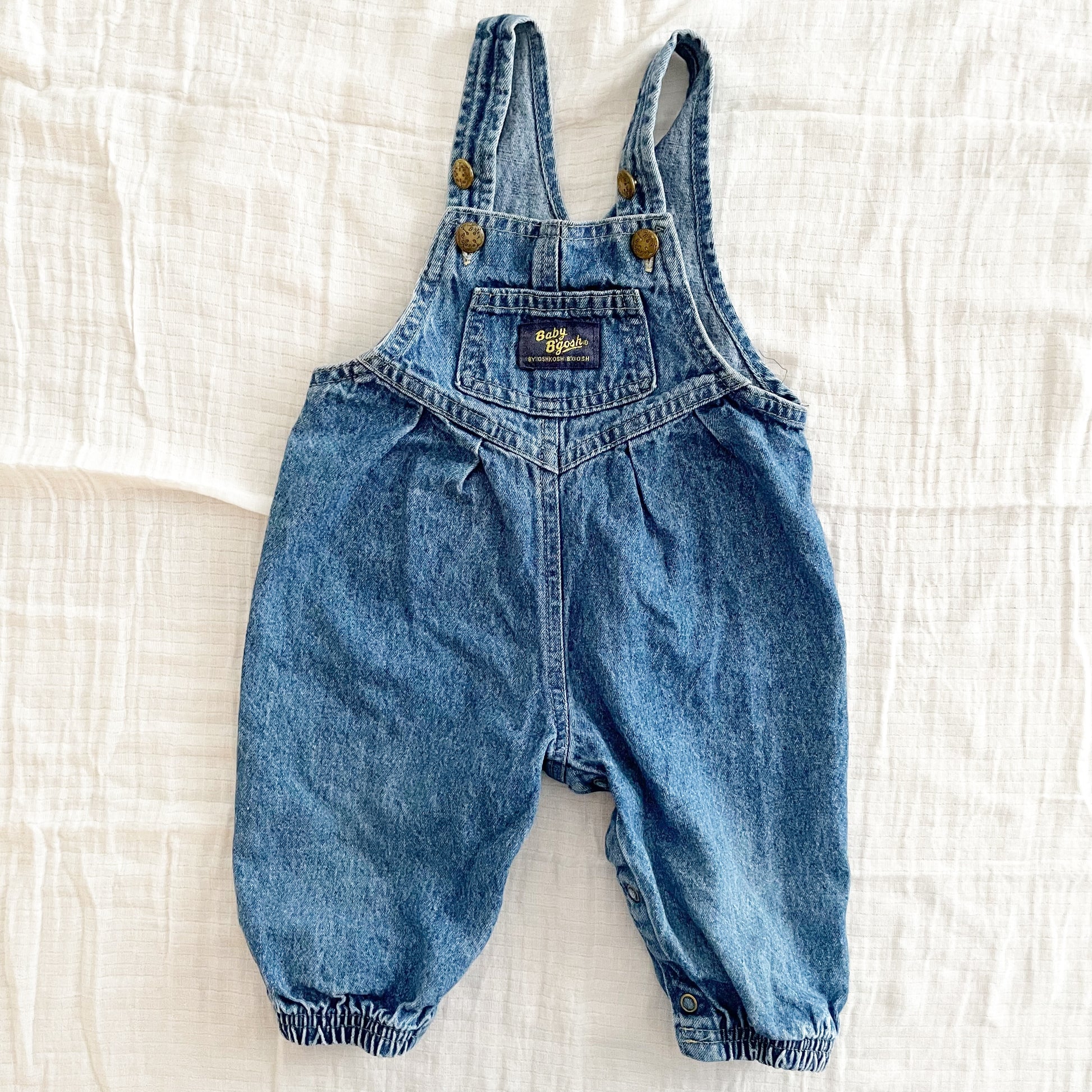 Baby B’gosh Denim Bubble Overalls - Yellow Clover Vintage Kids Clothes
