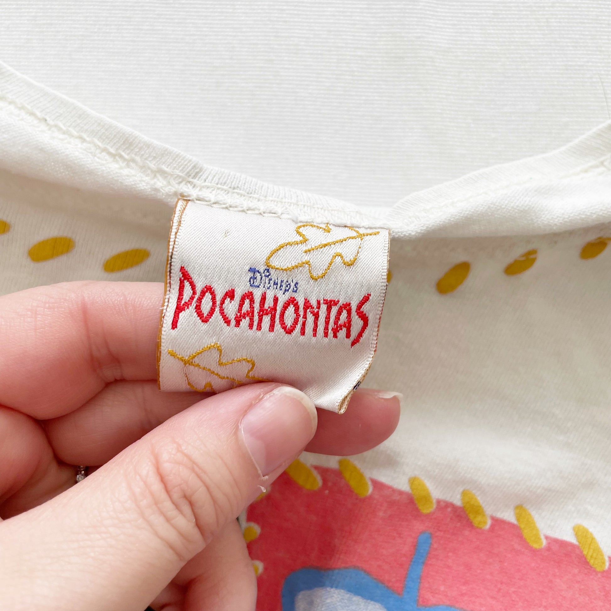 Pocahontas Cropped Tee - Yellow Clover Vintage Kids Clothes