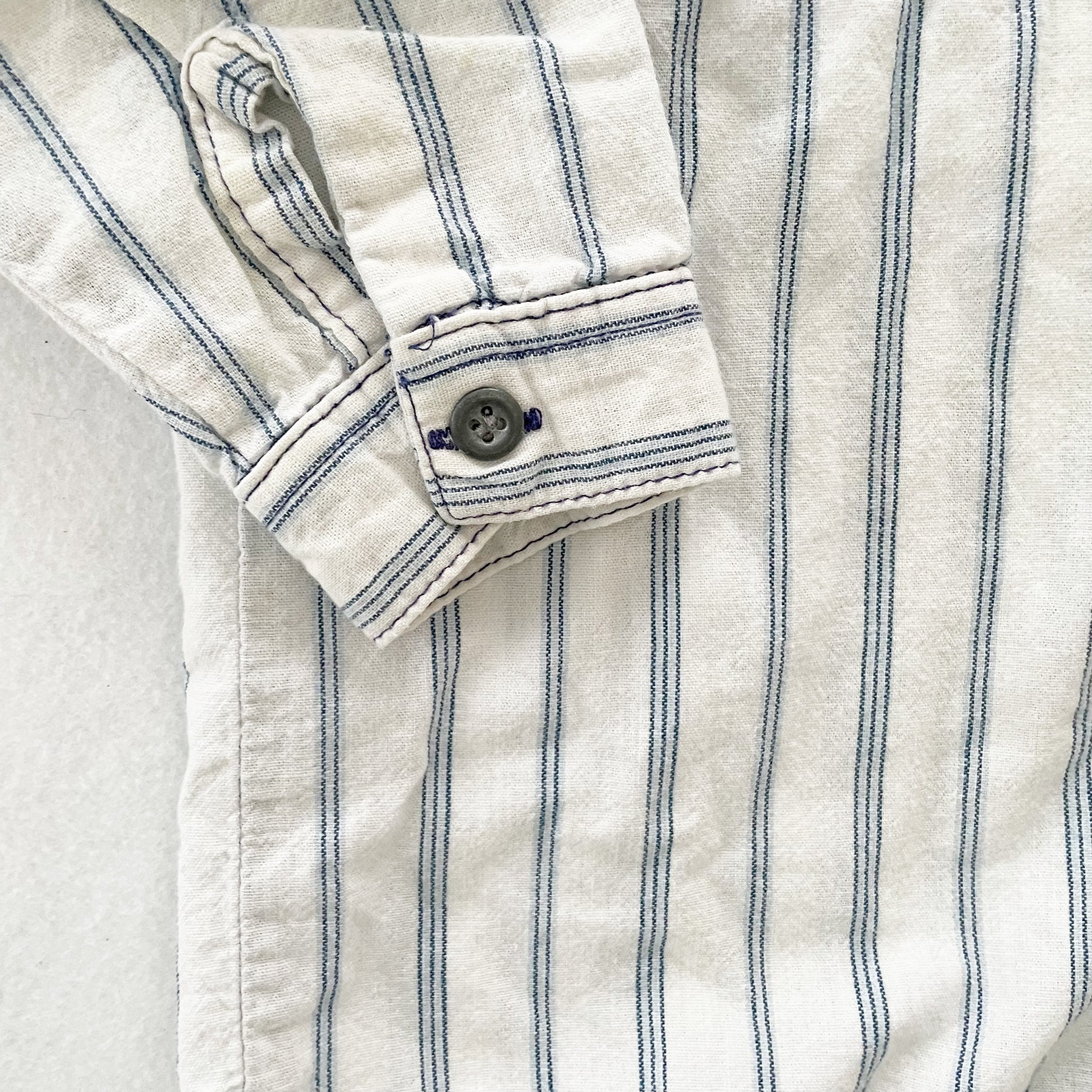 OshKosh Work Wear Striped Button Down - Yellow Clover Vintage Kids Clothes