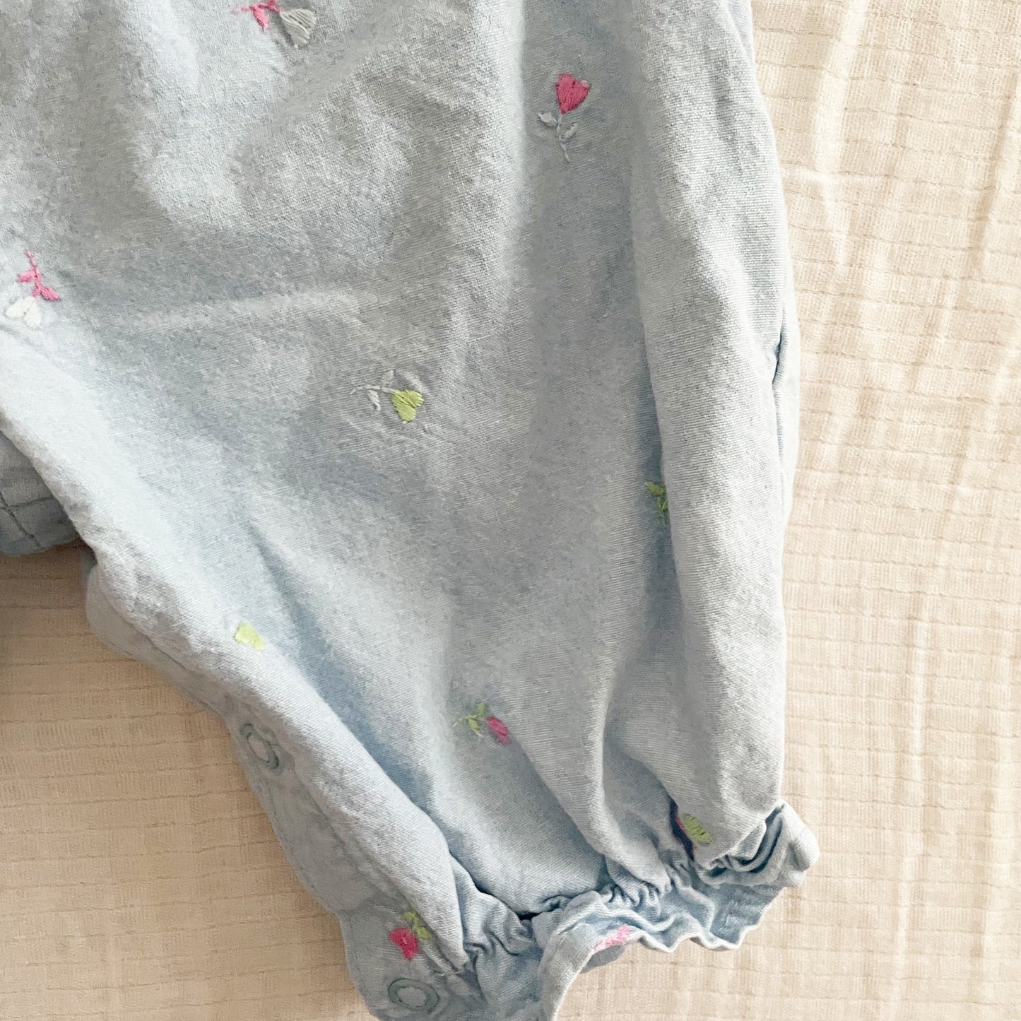 Baby B’gosh Light Wash Embroidered Overalls Set