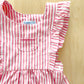 OshKosh Striped Pink Pinafore - Yellow Clover Vintage Kids Clothes