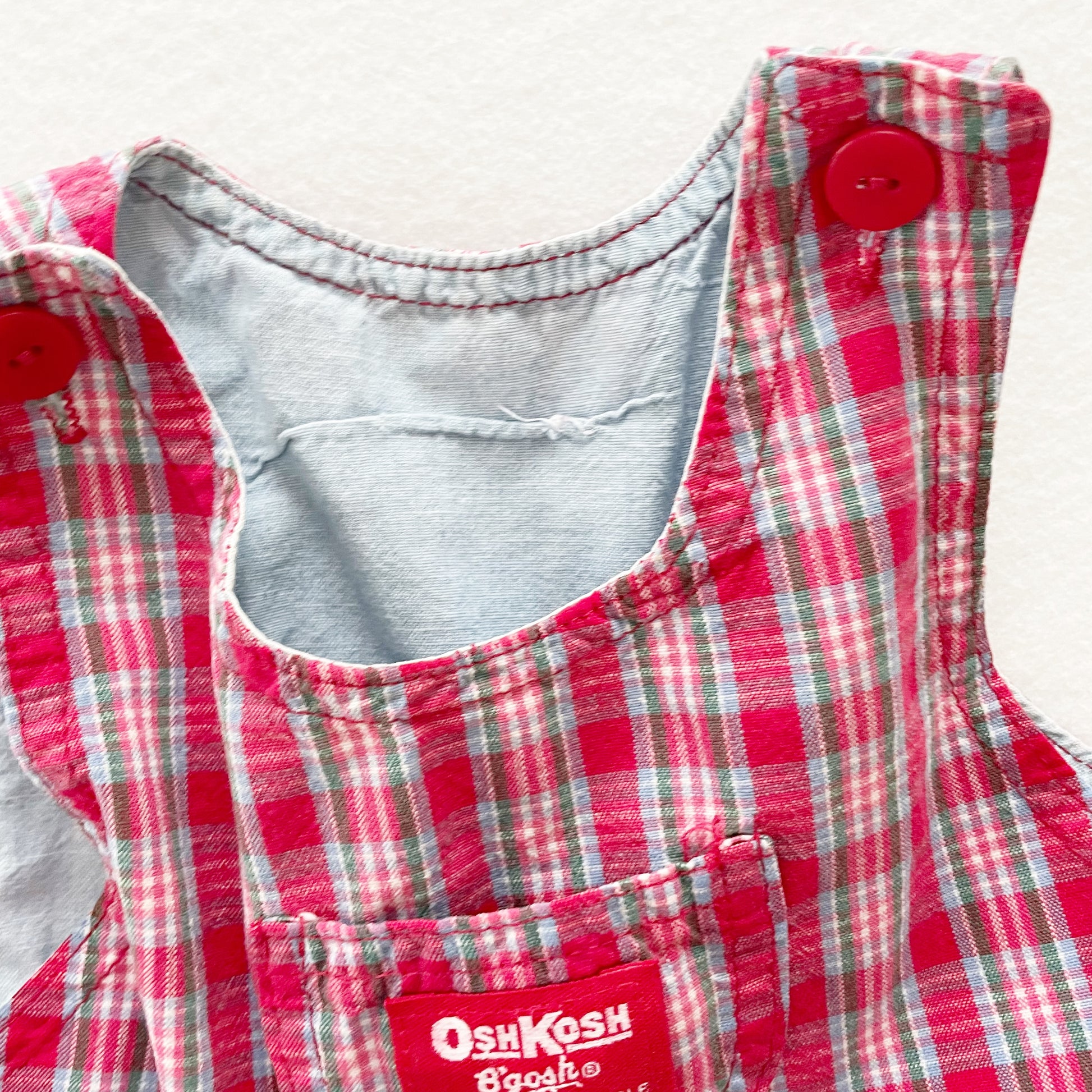 OshKosh Plaid Pinafore Dress - Yellow Clover Vintage Kids Clothes