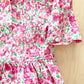 OshKosh Pink Floral Button Front Dress - Yellow Clover Vintage Kids Clothes