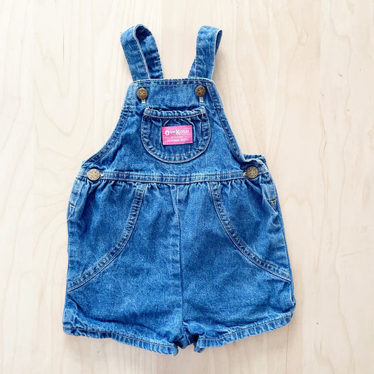 OshKosh Medium Wash Shortalls - Yellow Clover Vintage Kids Clothes