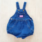 Vintage OshKosh Darker Wash Denim Bubble Overalls - Yellow Clover Vintage Kids Clothes