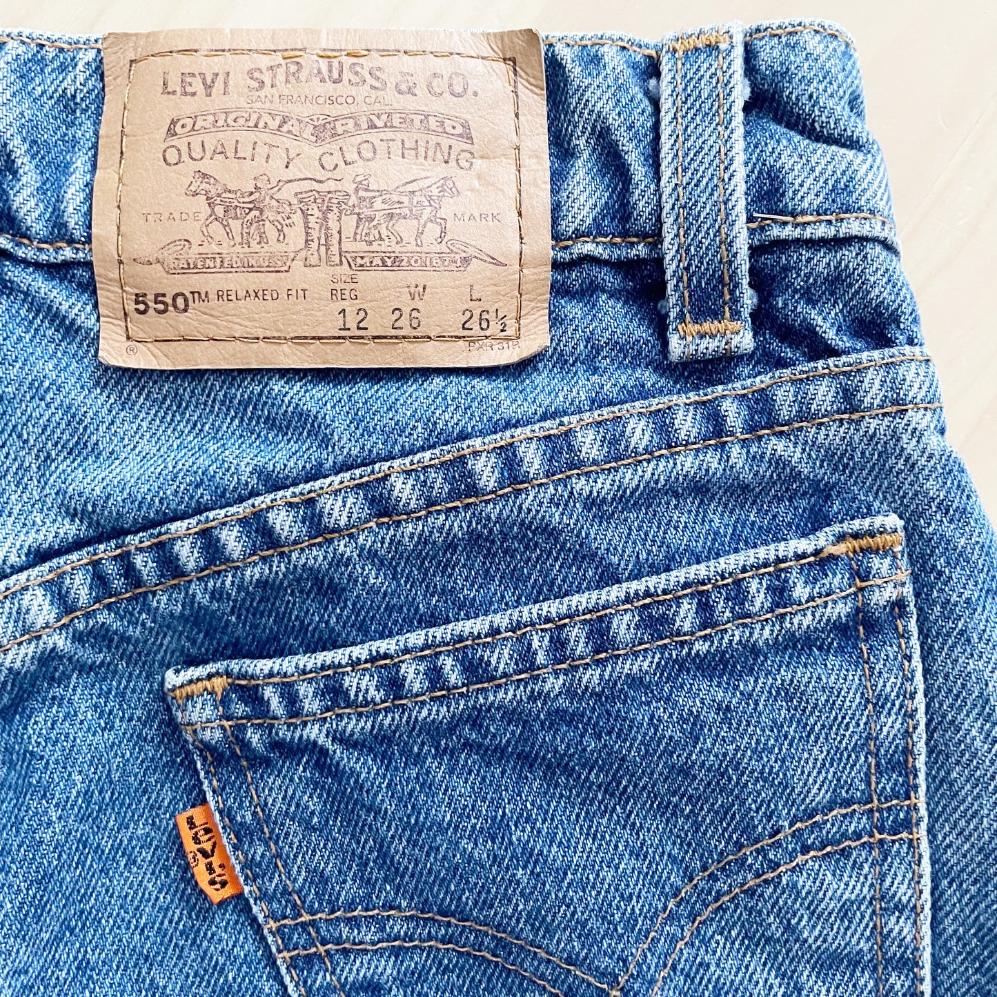 Levi’s Orange Tab 550 Jeans - Yellow Clover Vintage Kids Clothes