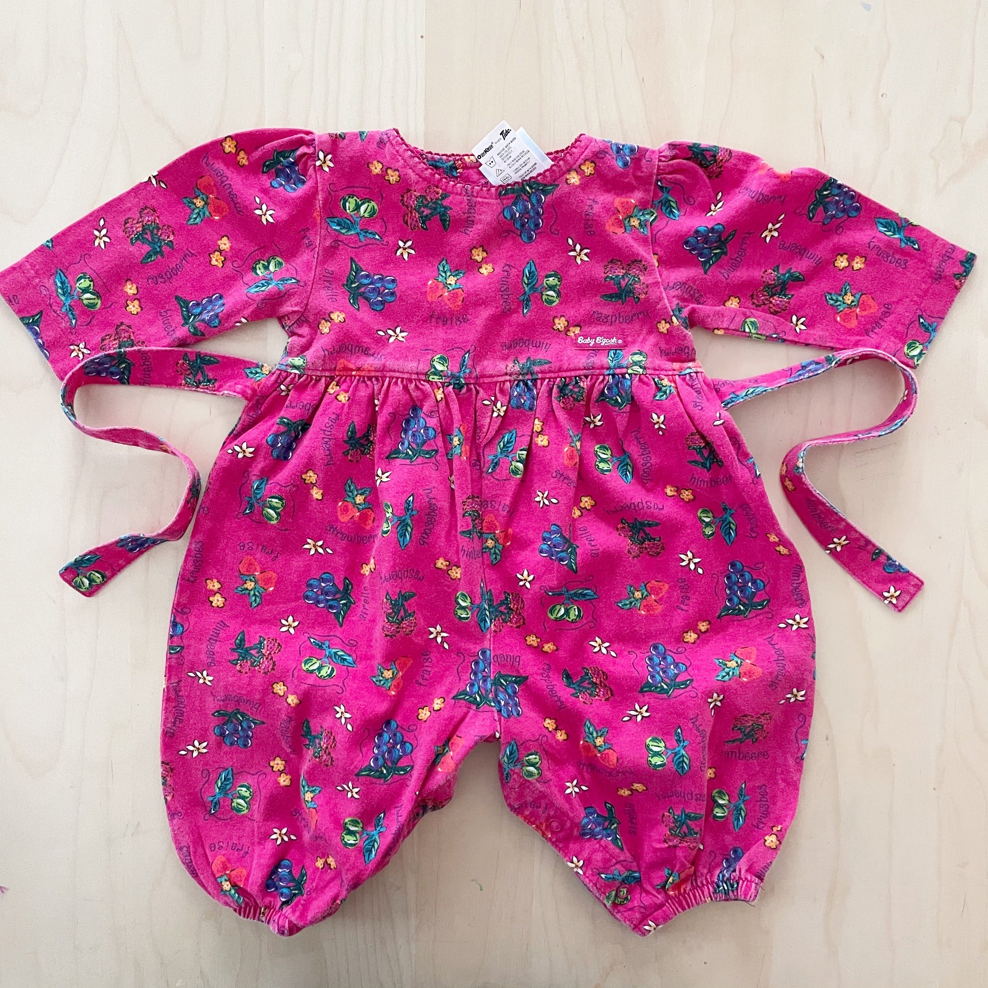 Baby B’gosh Fruit Print Jersey Romper - Yellow Clover Vintage Kids Clothes