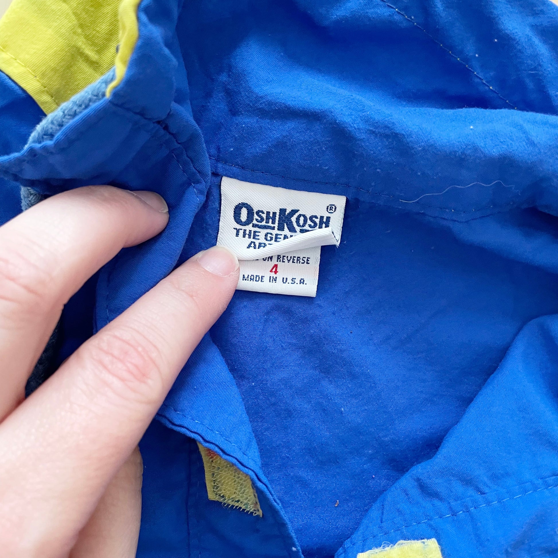 OshKosh Racer Nylon Jacket - Yellow Clover Vintage Kids Clothes