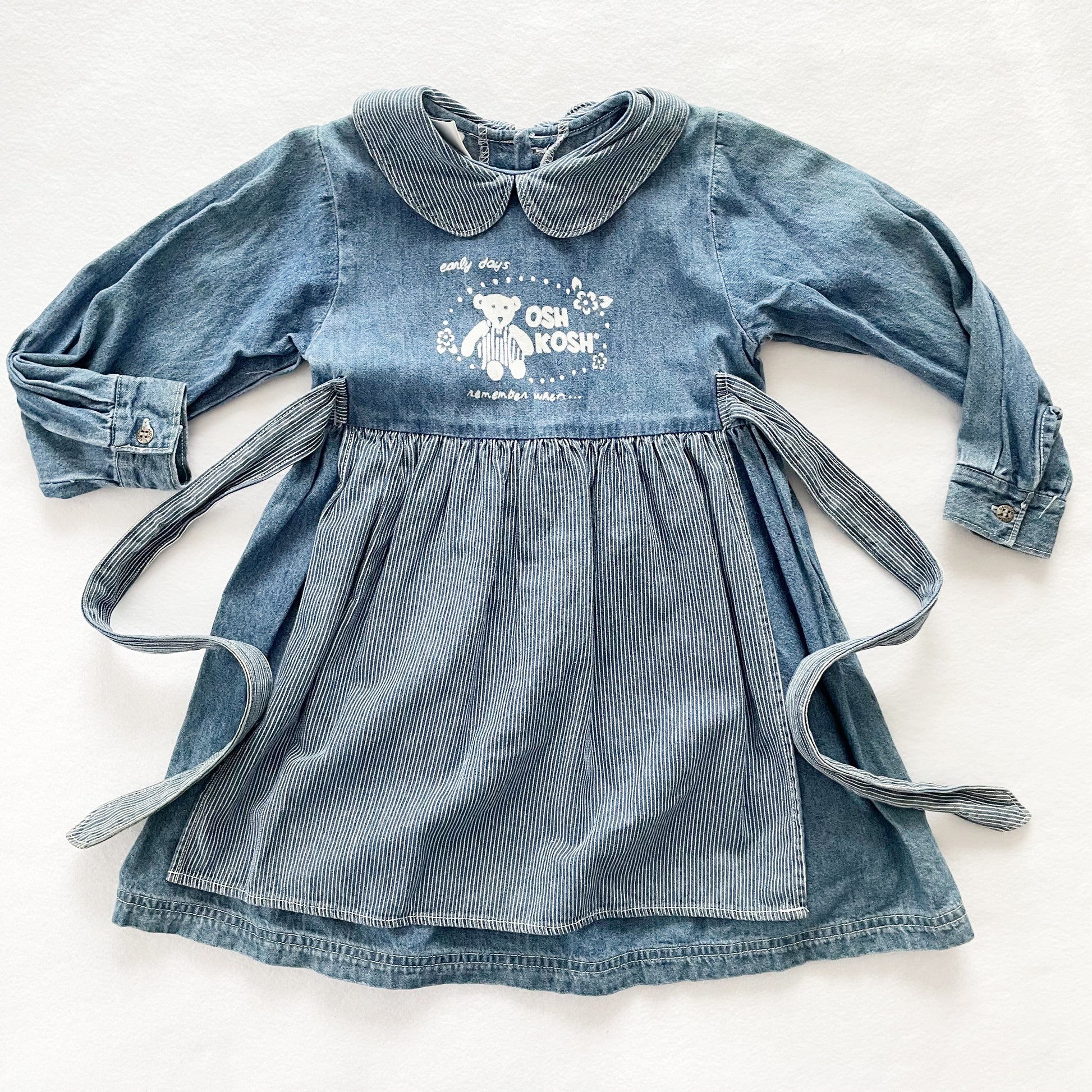 Vintage OshKosh Denim Bear Apron Dress