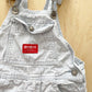 OshKosh Light Engineer Stripe Shortalls - Yellow Clover Vintage Kids Clothes