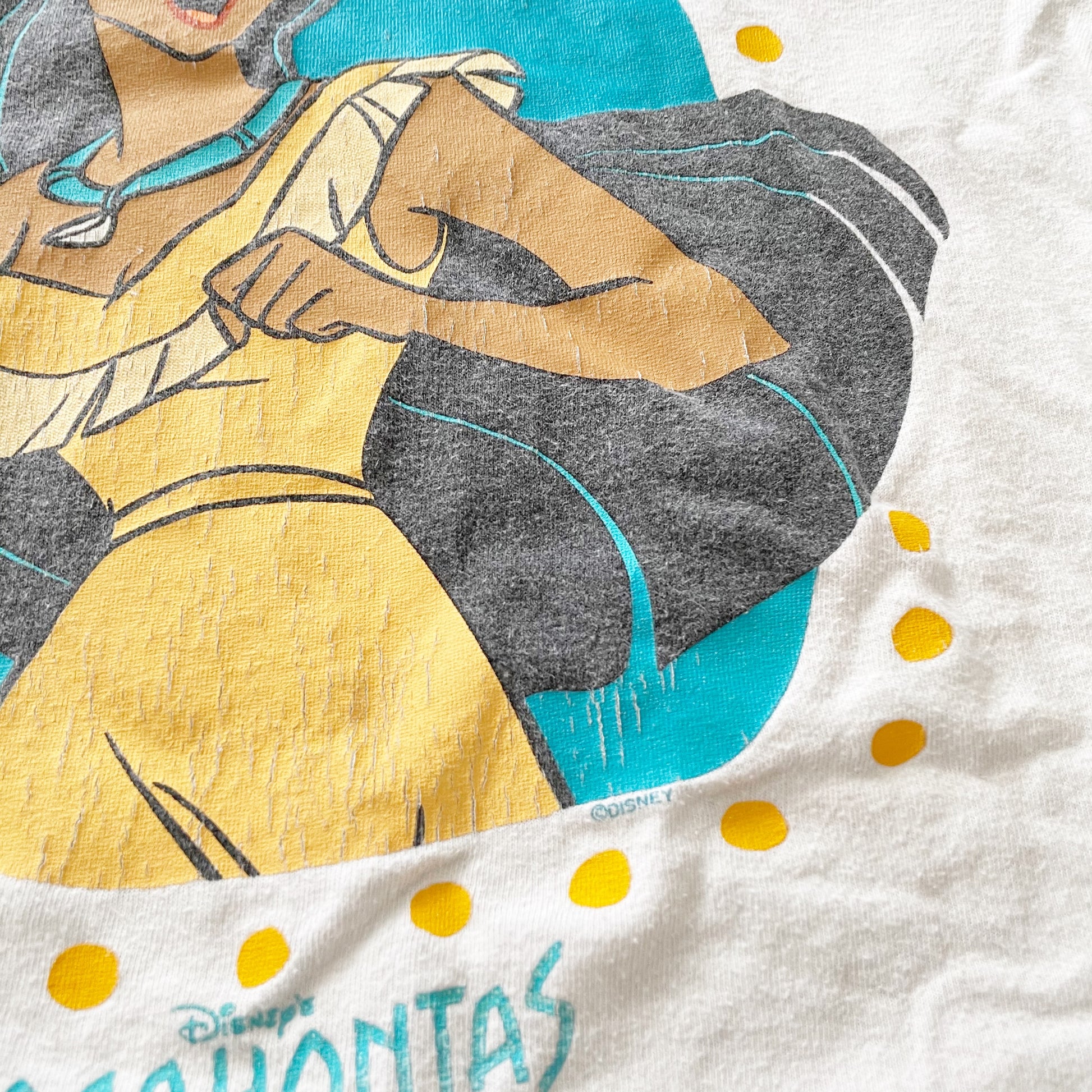 Vintage Pocahontas Double Sided Tee - Yellow Clover Vintage Kids Clothes