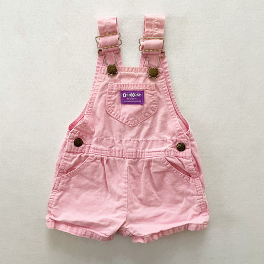 OshKosh Light Pink Solid Shortalls - Yellow Clover Vintage Kids Clothes