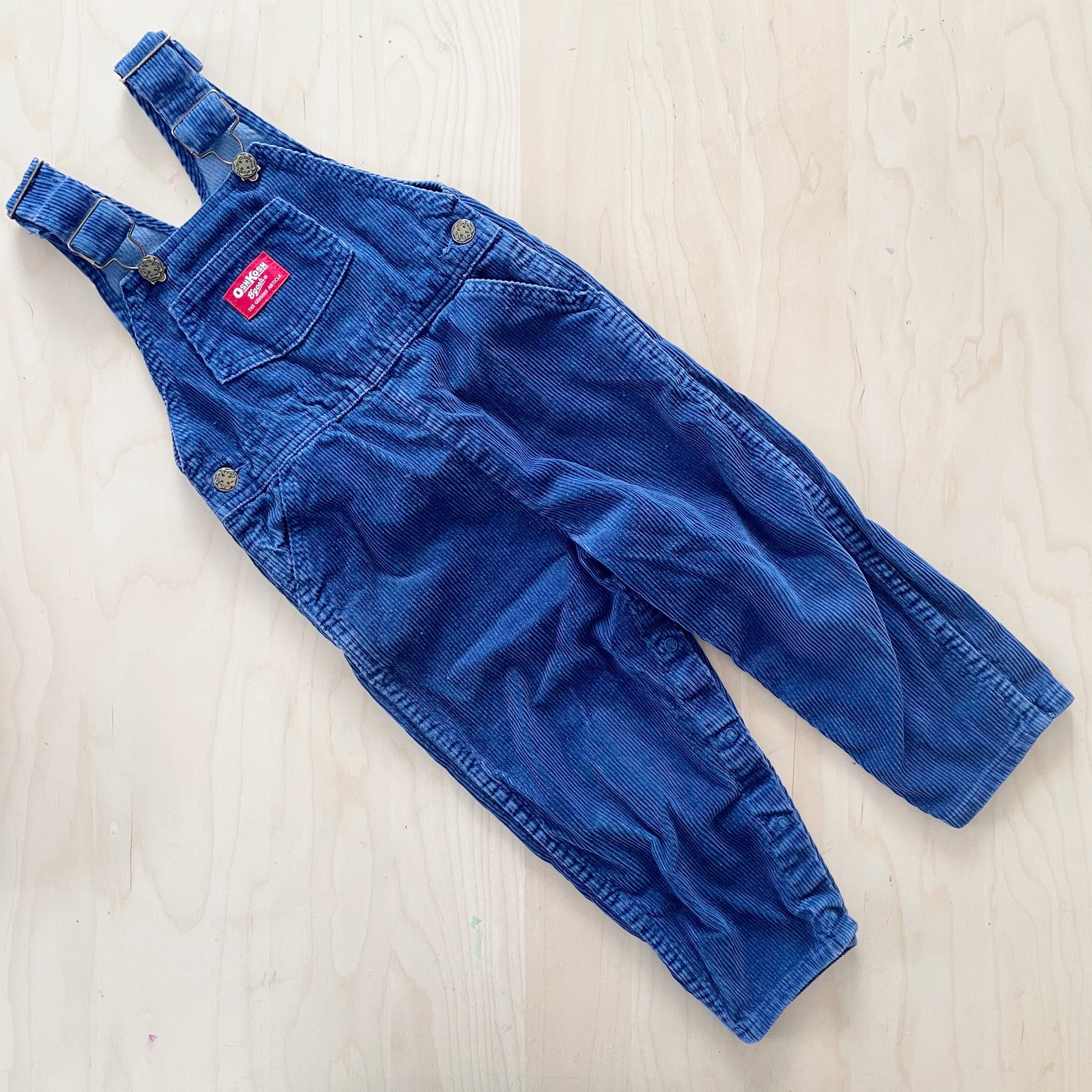 OshKosh Navy Blue Chunky Cord Overalls - Yellow Clover Vintage Kids Clothes