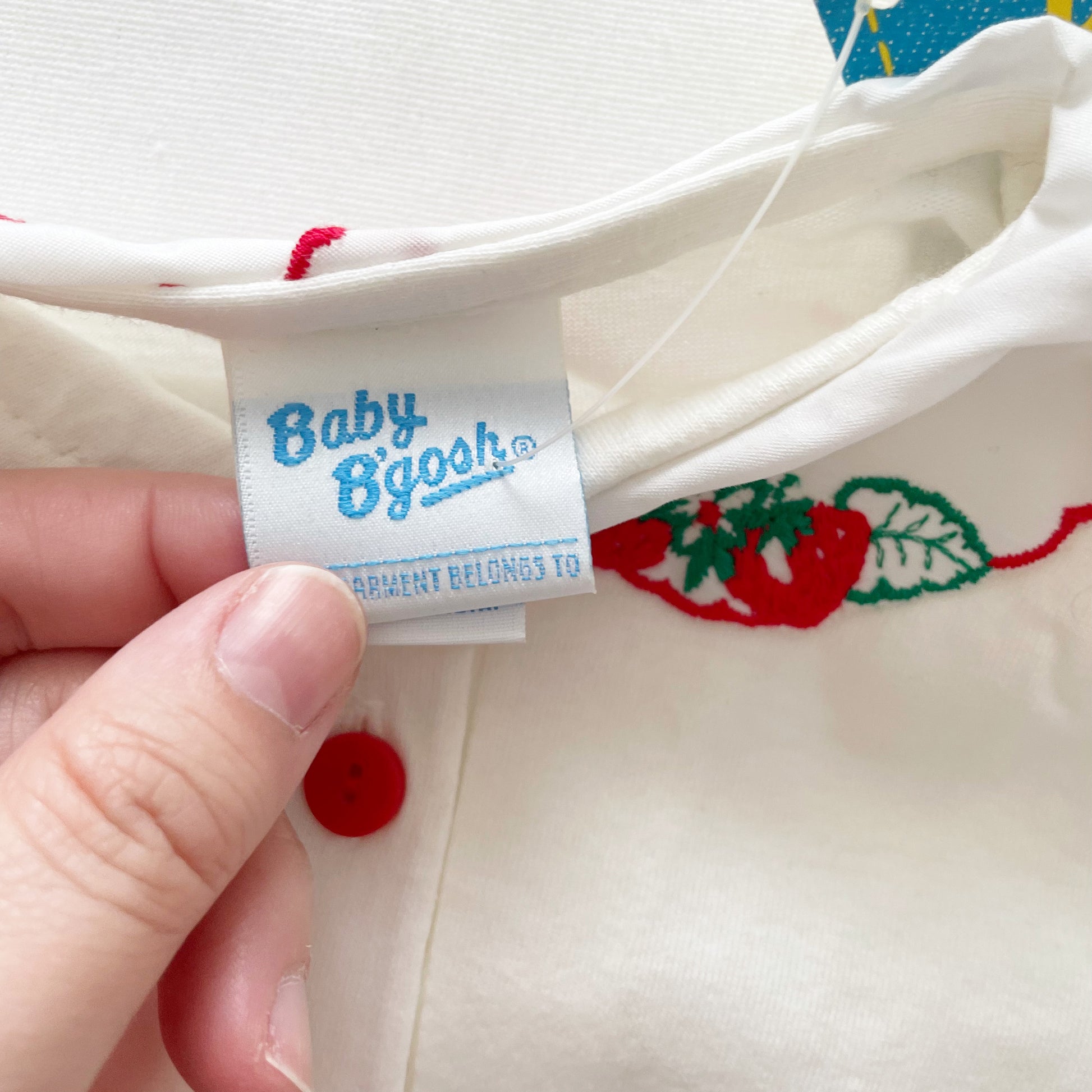 Baby B’gosh Strawberry Embroidered Collar Top - Yellow Clover Vintage Kids Clothes