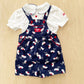 OshKosh Sailor Hat Shortalls Set - Yellow Clover Vintage Kids Clothes