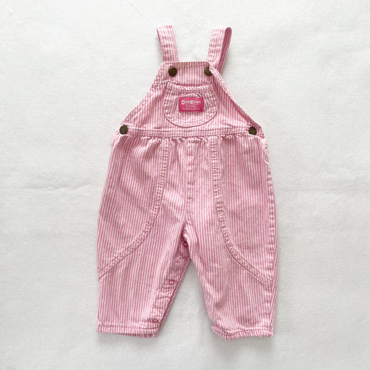 OshKosh Pink Hickory Bubble Overalls - Yellow Clover Vintage Kids Clothes