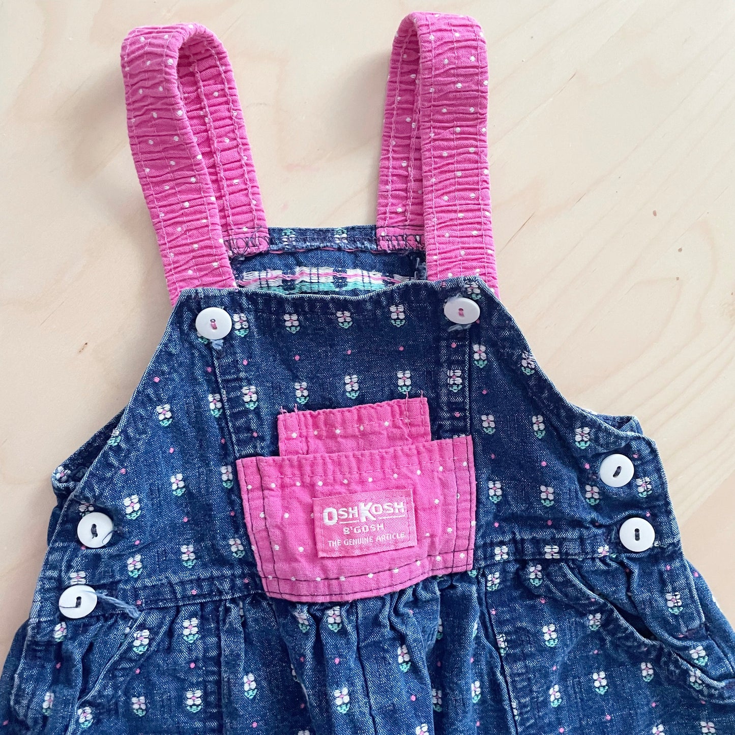 OshKosh Flower Woven Cuffed Overalls