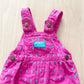 OshKosh Pink + Turquoise Woven Bow Back Overalls - Yellow Clover Vintage Kids Clothes
