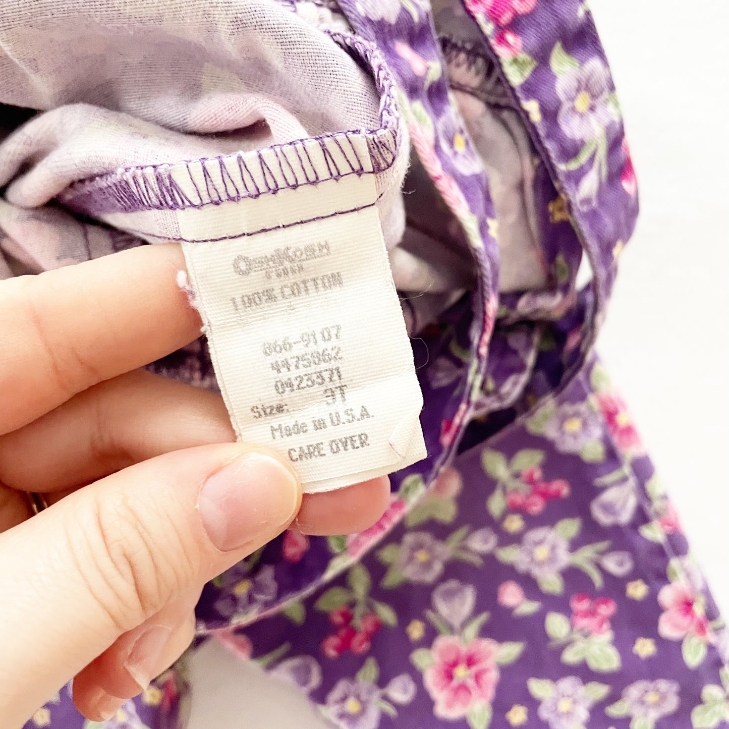 OshKosh Purple Pansy Overalls - Yellow Clover Vintage Kids Clothes