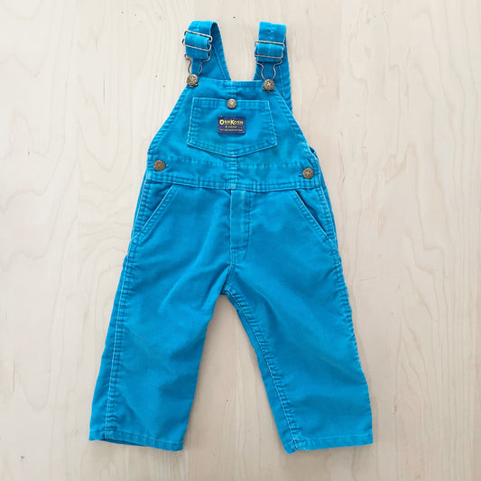 OshKosh Turquoise Cord Overalls - Yellow Clover Vintage Kids Clothes