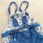 Vintage Chambray Floral Accent Overalls - Yellow Clover Vintage Kids Clothes